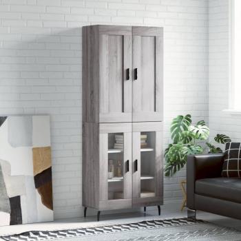 Aparador alto de madera multicapa gris Sonoma 69,5x34x180 cm