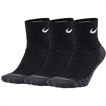 Nike Dry Cushion Quarter Sports Socks 3 Pack - Black - Size: L
