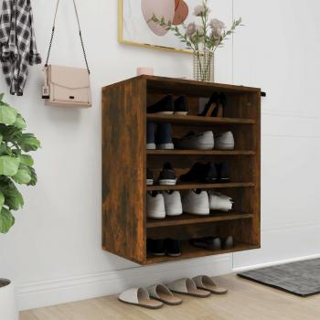 vidaXL Shoe Cabinet Smoked Oak 60x35x70 cm Engineered Wood