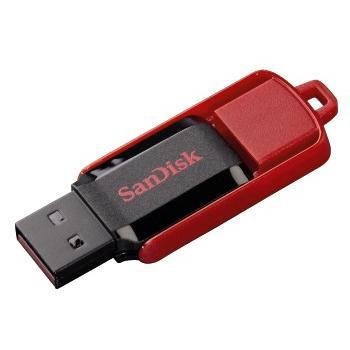 Pendrive USB 64GB SanDisk Cruzer Switch SDCZ52-064G-B35, tipo A, color negro y rojo