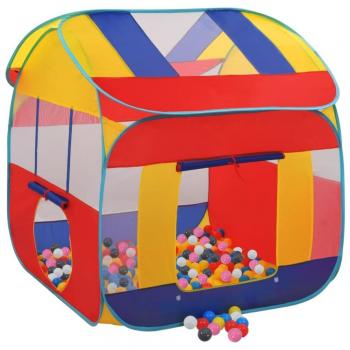 vidaXL Carpa de Juegos con 550 Bolas - Piscina, Tienda para Viajes, Playa y Campamentos - Color Multicolor - Dimensiones: 123x120x126 cm