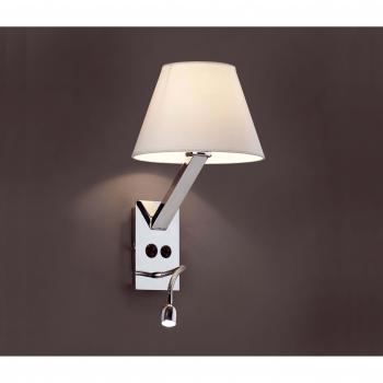 FARO BARCELONA MOMA-2, Lámpara de Pared LED Blanca con Bombilla Incluida, E27 60W y LED de Alta Potencia 1W 6000K