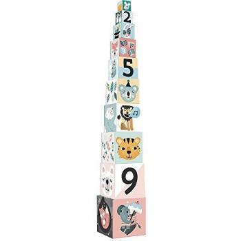 Vilac- Cubes Gigognes Les animaux Michelle Carlslund Juguetes para apilar y Encajar, Multicolor