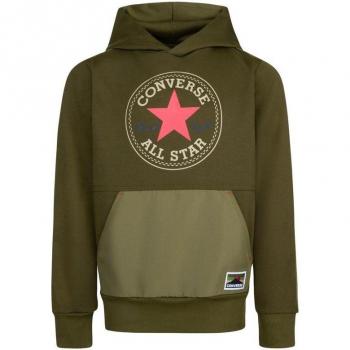 Sudadera Converse Junior Marrón con Capucha y Bolsillo Canguro