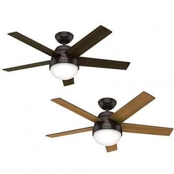 HUNTER Ventilador de techo estilo bronce 117 cm con luz