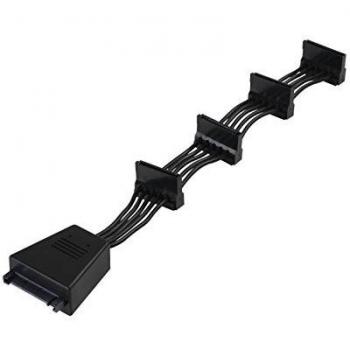 SilverStone SST-CP06 – Cable adaptador de Uno a Cuatro conectores SATA, dos condensadores de 2200μF