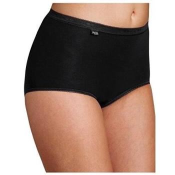 Sloggi - 1 Slip de mujer Basic Maxi Alto de algodón blanco y negro Medidas 2 3 4 5 6 7 8 9 Negro Large
