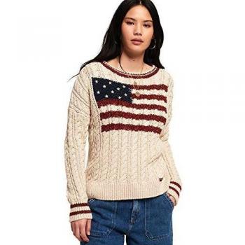 Superdry Women's American Intarsia Knit Jumper - Winter White - UK 8