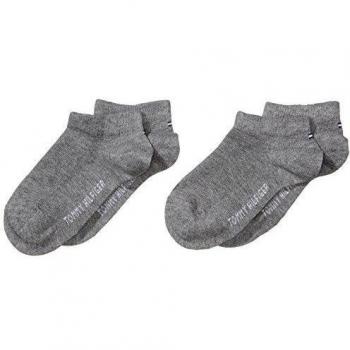 Tommy Hilfiger 2-Pack C Calcetines de Ribetes de Punto Elástico, Gris