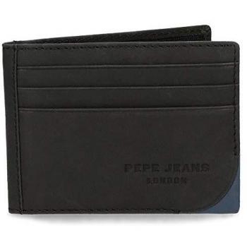 Pepe Jeans Arrow Tarjetero Negro 9,5x7,5 cms Piel