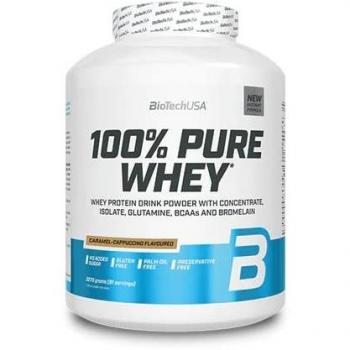 100% PURE WHEY de Biotech USA - Proteína de Suero de Leche, Sabor Caramel Cappuccino, 2270g