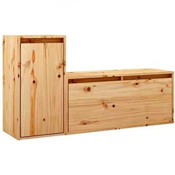 Mueble de TV 2 piezas madera maciza de pino vidaXL