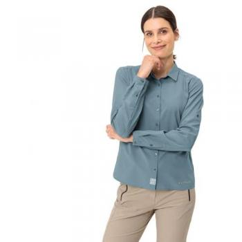 Camisa de Manga Larga Vaude Rosemoor IV para Mujer - Color Gris/Nordic Blue - Talla 44