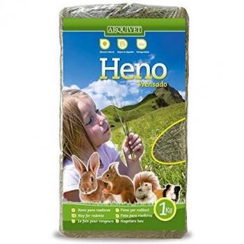 Arquivet Heno prensado para roedores y pequeños mamíferos - Hierba para roedores - Complemento alimenticio roedores - Conejos, cobayas, Hamsters, Ardillas - 1 Kg