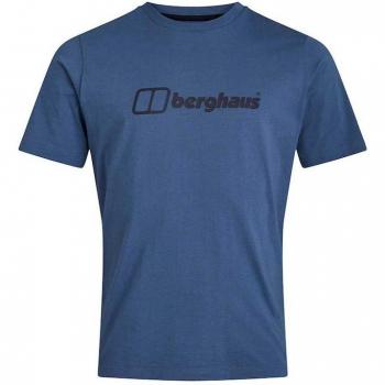 Camiseta de hombre Berghaus Organic Big Colour Logo, manga corta, color azul, talla L