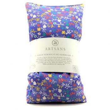 Saco Térmico Cervical de Semillas de Mijo y Flores de Lavanda para Microondas, Alivio de Dolores Musculares, Dimensiones 48 x 13 cm, Peso 850g, Estampado Floral