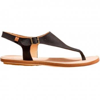 El Naturalista Mujer N5710 Pleasant Black/Coratina Sandalias de Piel con Cierre de Hebilla Color Negro