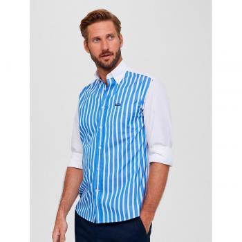 Façonnable - Camisa de hombre classic fit de rayas contraste