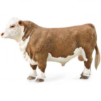 Replica de Toro Hereford de Collecta, figura de juguete a escala, regalos para niños y niñas, recomendado para mayores de 3 años