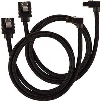 Corsair Premium Sleeved SATA 6Gbps Cable, 60cm, Right Angle Connector, Black