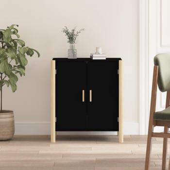 Aparador de madera contrachapada 62x38x70 cm, mueble de almacenaje de salón, buffet para salón, armario auxiliar, armario de almacenamiento en color negro