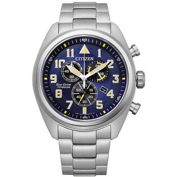 Reloj de Pulsera Citizen Eco-Drive Cronógrafo Militar Super Titanio Azul AT2480-81L