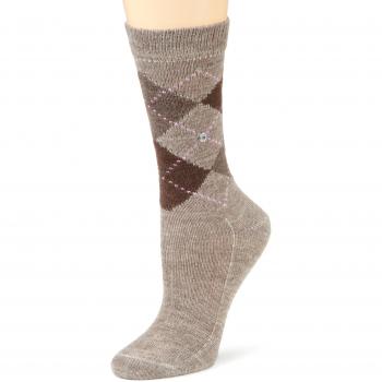 Burlington Whitby Extra Soft Argyle Socks for Ladies (Size 3.5-7) - Brown