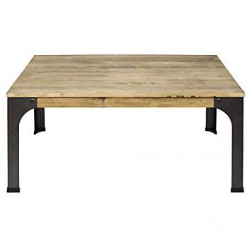 Mesa de Centro Bristol 70x110x46cm en Madera Maciza de Pino Acabado Vintage Estilo Industrial