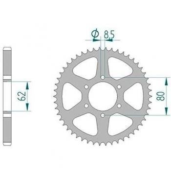Couronne 12208-54 Acier #428 pour Yamaha TW 125