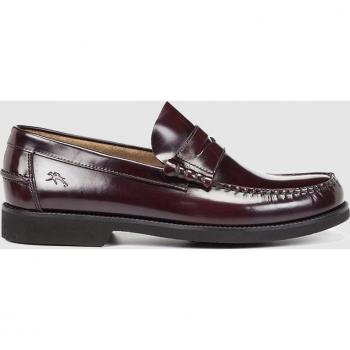 Fluchos Stamford Mocasín para Hombre en Piel Color Burdeos F0047