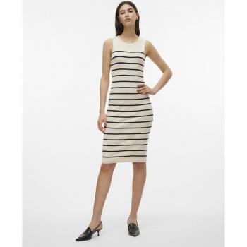 Vestido midi de punto sin mangas Vero Moda en rayas negro y blanco