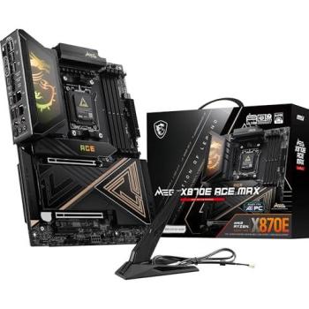 Placa Base MSI MEG X870E ACE MAX ATX - Soporta Procesadores AMD AM5, DDR5 hasta 9000 MT/s OC, PCIe 5.0, Wi-Fi 7 y 10G LAN