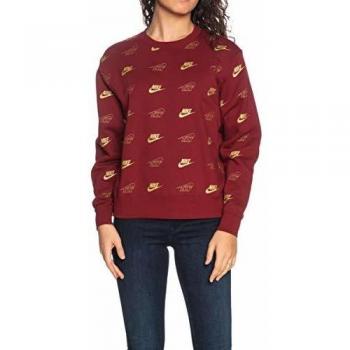 NIKE W NSW Crew BB BFF Shine Long Sleeve Top, Mujer, Team Red/Team Red, L
