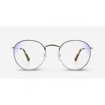 Messy Weekend LENNON OPTICS Blue-Light Block Silver Men's Eyeglasses, Size 50 (Frame Only) - Blue Light Block Available