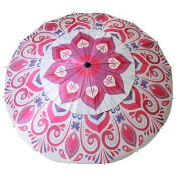 Sombrilla de Playa Morado 220 cm Acero Inoxidable Aluminio Reclinable UPF 50+
