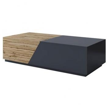 Mesa de centro extensible Nesezi, elegante mesa de café, mesa de té, mesa de salón con cajón, Aglomerado laminado en marrón/antracita, dimensiones 124 x 60 x 42cm