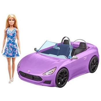 Barbie Doll with Purple Convertible Car
