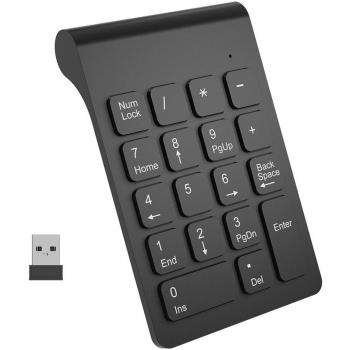 Teclado Numérico Inalámbrico Wireless Mini USB 2.4GHz 18 teclas estándar con nano-receptor para iMac / MacBook ,MacBook Air , Pro Notebook PC portátil de escritorio