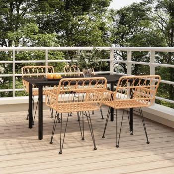 5-Piece Poly Rattan Garden Dining Set