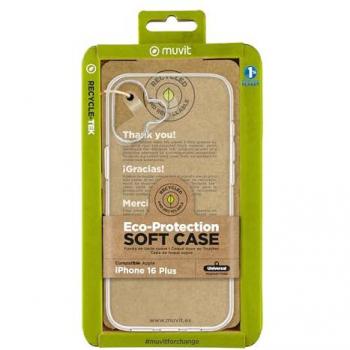 Funda Recycletek Muvit For Change Compatible con Apple iPhone 16 Plus Transparente