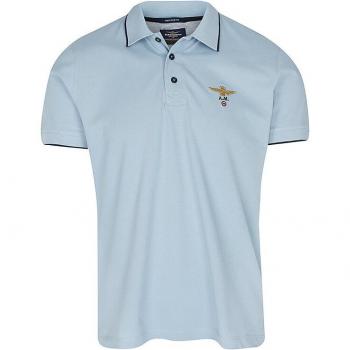 AERONAUTICA MILITARE Men's Light Blue Polo Shirt - Size 3XL