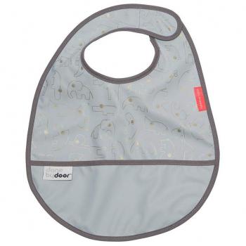 Done by deer 13745 - Babero con velcro, color dorado y gris