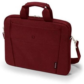 Dicota Slim Case 13-14,1 pulgadas BASE, bolsa bandolera para ordenador portátil y tableta, maletín ligero de carga superior para portátil, rojo