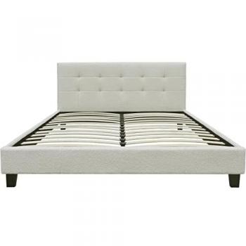 Cama de tela bouclette Julia 140x190cm - Crema