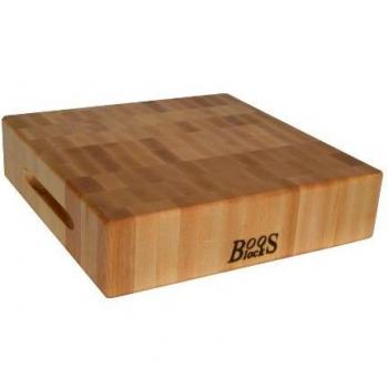 John Boos 12 in. x 12 in. Premium End Grain Maple Chopping Block with Side Grip Handles