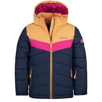 Trollkids Chaqueta Gryllefjord para niña, invierno, Azul Marino/Miel/Arándano, 110 cm