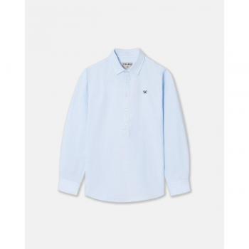 Camisa de niño manga larga estilo oxford celeste
