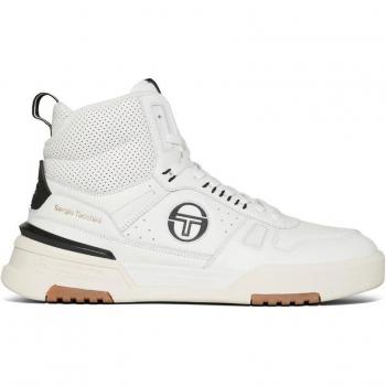 Zapatillas casual de hombre BB Court High Sergio Tacchini - color blanco tofu, diseño alto, estilo urbano, suela de goma antideslizante, material sintético y textil, cómodo para uso diario