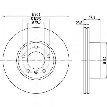 Disco de freno HELLA Alta Carbono 8DD 355 128-421 para BMW Serie 3 Berlina, Coupe y Touring
