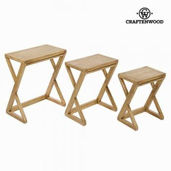 Juego de 3 mesas Madera de mindi IOS - Colección Village by Craftenwood